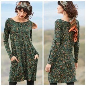 Peruvian Connection Orla Dress Size Medium Artsy Pima Cotton Boho Fairy NEW